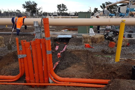 Underground cabling Brisbane installation at a construction site