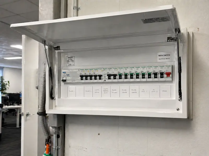 Commercial switchboard installation in office Brisbane