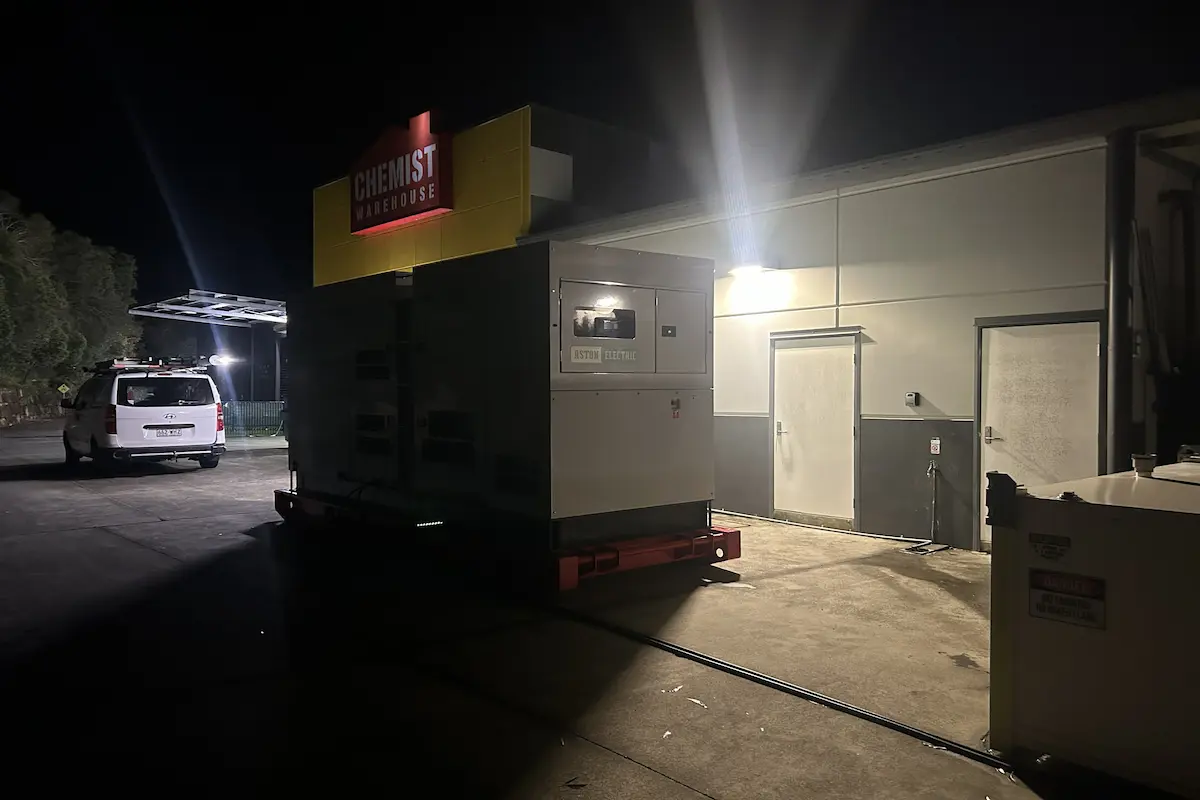 Emergency electrician installing generator backup power Brisbane