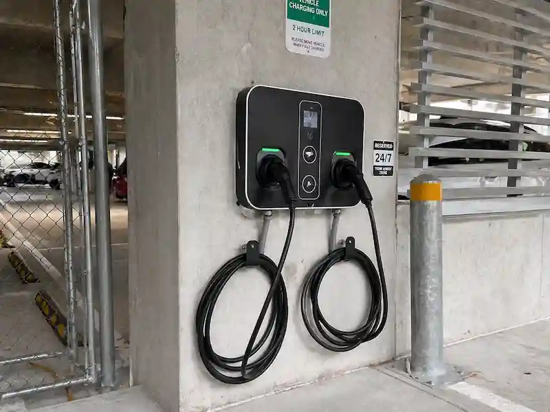 EV charger installation in commercial car park Brisbane