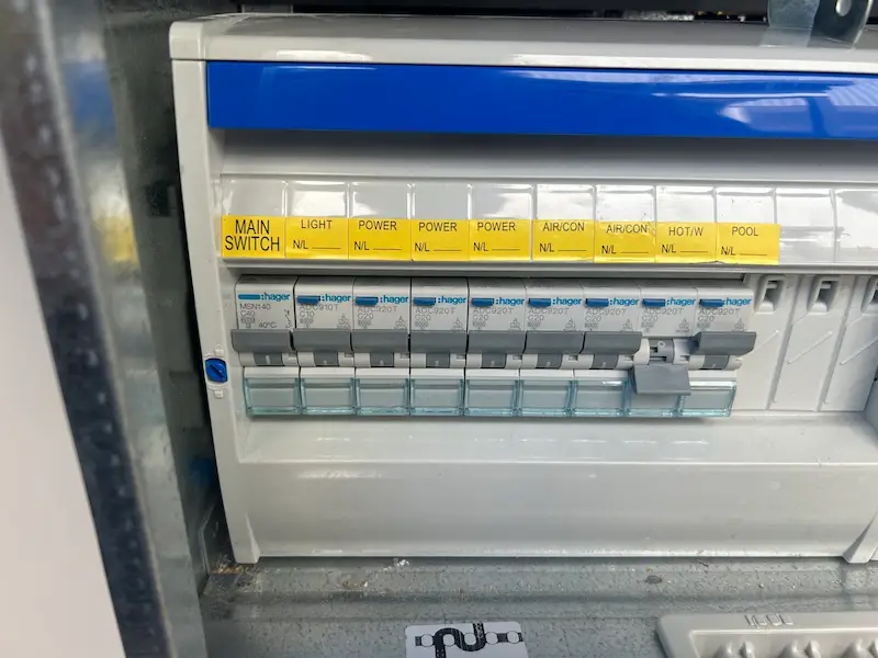 New switchboard with safety switches installed Brisbane