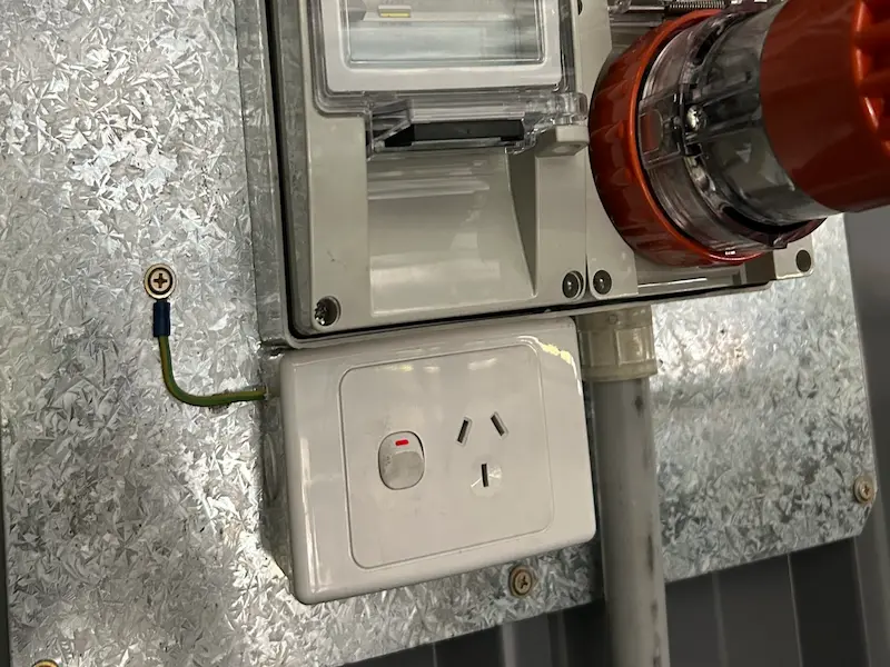 Outdoor three phase power point installation Brisbane